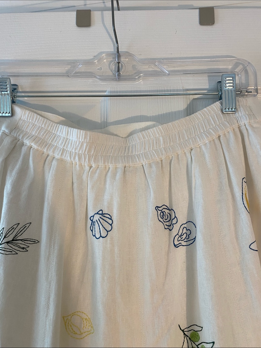 Caroline Constas Cream Linen Maxi Skirt with Multicolor Embroidery - Picture 5 of 11